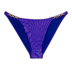 ViX Swimwear Paula Hermanny sz Large Leslie Allie Bikini Bottom blue and purple